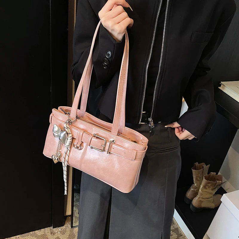 ZELVIA Belt Buckle Luxury Bag