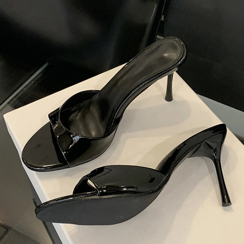 ZELVIA'S Wine Red Thin High Heels