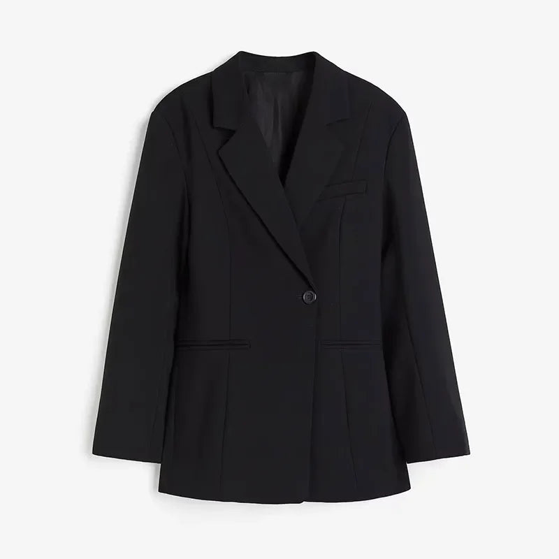 ZELVIA Blazers One Button Long Sleeve